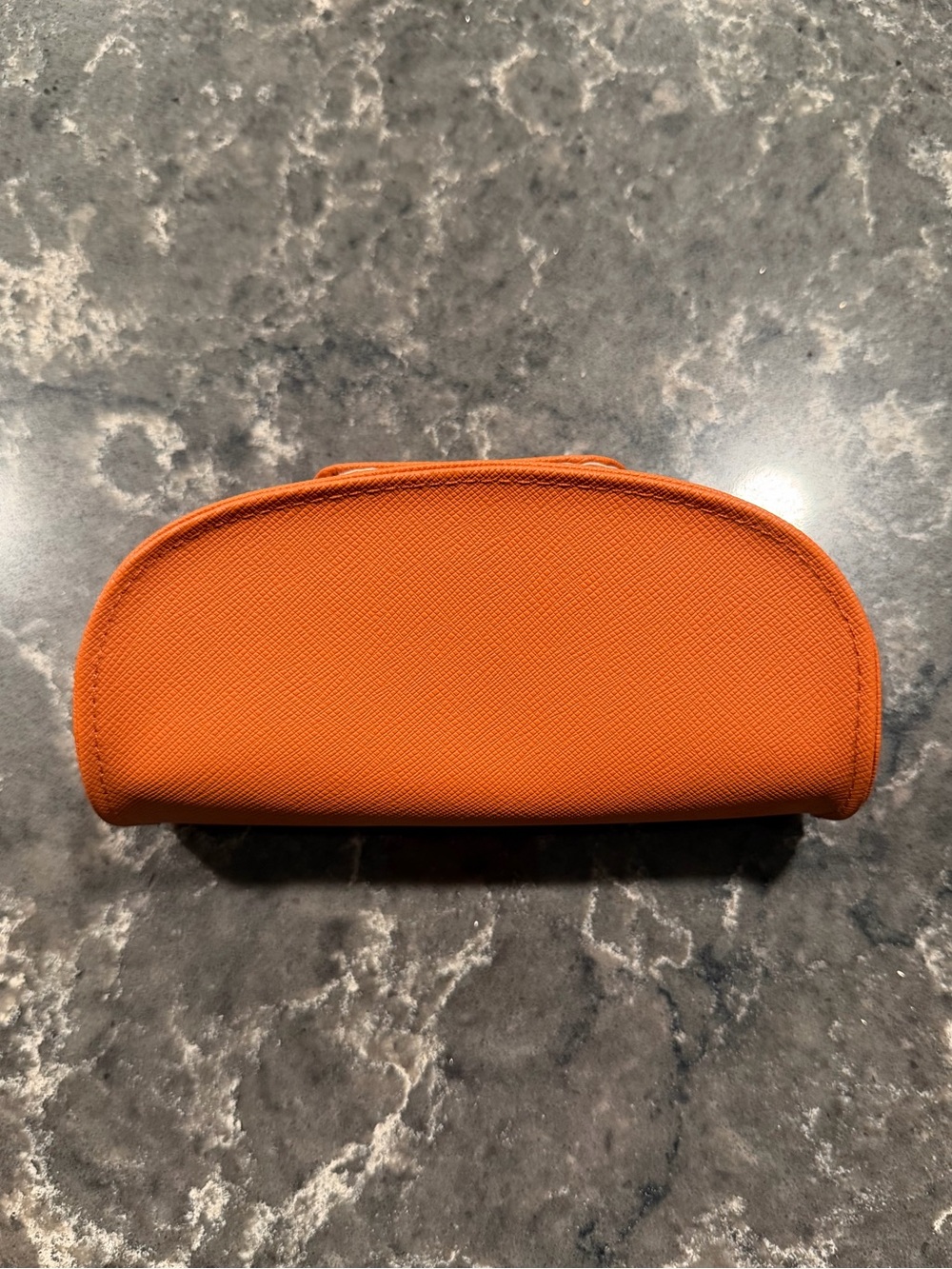 NWOT Tory Burch Sunglasses Case Faux Leather Textured Orange - Picture 2 of 6